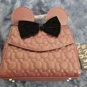 Loungefly Red and Black Crossbody Bag with Character Design